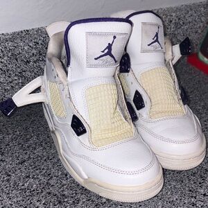 Kids White and Purple Sneakers